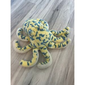 K & M International Yellow Blue Octopus Plush Stuffed Animal Toy